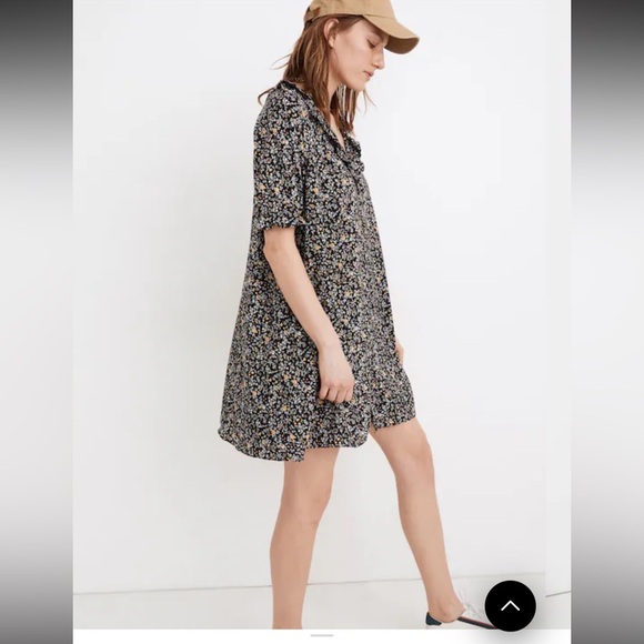 Madewell Ruffle Button-Front Trapeze Mini Dress in Folkmagic Floral Size Small - Picture 3 of 11